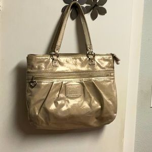 Champagne gold Coach shoulder bag